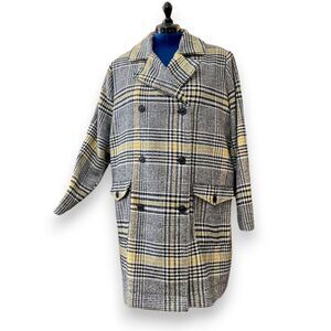 NWT! ARIZONA Plaid Double Breasted Wool Blend Coat, XXL